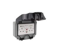 Timeguard TW1409DPP Weathersafe IP66 2 Gang 13A Switched Socket DP with Passive RCD