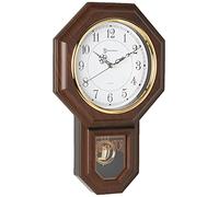Timekeeper Essex Westminster Chime Faux Wood Pendulum Wall Clock, 44cm x 29cm, Walnut