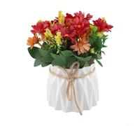 Timeless artificial flowering plant with pot for indoor decoration, adds subtle elegance to any tabletop (Rose red)