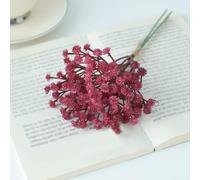 Timeless Artificial Gypsophila Bouquet Made from Plastic, Maintenance Floral Decoration Designed for Indoor Use in Homes and Event Settings (Red)