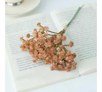 Timeless Artificial Gypsophila Bouquet Made from Plastic, Maintenance Floral Decoration Designed for Indoor Use in Homes and Event Settings (Shallow brown)