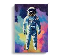 Timeless Astronaut Blue, Purple, Teal Canvas Print for Living Room Bedroom Home Office Décor, Wall Art Picture Ready to Hang, 30x20 Inch (76x50 cm)
