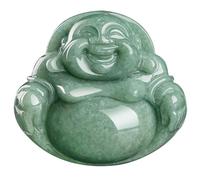 Timeless Blue Water Jade Buddha Necklace - Joyful Maitreya Pendant for Luck & Sophistication - A Unique Gift Embodying Happiness, Prosperity, and Grace