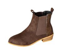 Timeless British Piece Zip Front Ankle Boots for Elegant Patchwork Booties with Sl nd Everyday Comfort (B-Brown, 4.5)