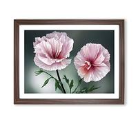 Timeless Carnation Flowers H1022 BLK Framed Print for Living Room Bedroom Home Office Décor, Wall Art Picture Ready to Hang, Walnut A4 Frame (34 x 25 cm)