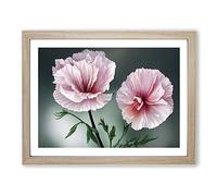 Timeless Carnation Flowers H1022 BLK Framed Print for Living Room Bedroom Home Office Décor, Wall Art Picture Ready to Hang, Oak A4 Frame (34 x 25 cm)