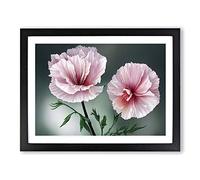 Timeless Carnation Flowers H1022 BLK Framed Print for Living Room Bedroom Home Office Décor, Wall Art Picture Ready to Hang, Black A2 Frame (64 x 46 cm)