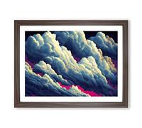 Timeless Clouds Framed Print | A3 Walnut Framed Wall Art | Ready to Hang | Modern Landscape Picture | Living Room Bedroom Lounge Office