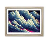 Timeless Clouds Framed Print | A4 Oak Framed Wall Art | Ready to Hang | Modern Landscape Picture | Living Room Bedroom Lounge Office