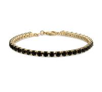 Timeless Cocktail Solitaire Navy Blue CZ Tennis Bracelet Gold Plated