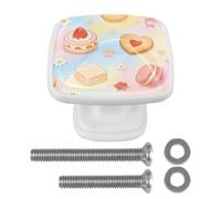 Timeless Floral BitesRound Corner Square Drawer Pulls,Stainless Steel Cabinet Handles, Matte Black Furniture Knobs