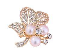 Timeless Floral Brooch Featuring Pearls Crystals Lightweight Alloy Galas Banquets Multifunctional Pearls Bridal Accessory