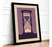 Timeless Hourglass Minimalist Framed Wall Art Print A1 (84.1×59.4cm) Black, Wall Decor for Living Room, Bedroom, Office & Home, Ready to Hang, Art Gift