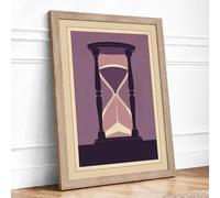 Timeless Hourglass Minimalist Framed Wall Art Print A2 (59.4×42cm) Oak, Wall Decor for Living Room, Bedroom, Office & Home, Ready to Hang, Art Gift