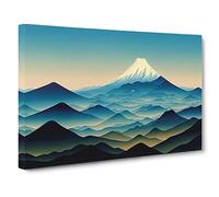 Timeless Japanese Mountains Canvas Wall Art Print Ready to Hang, Framed Picture for Living Room Bedroom Home Office Décor, 30x20 Inch (76x50 cm)
