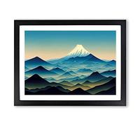 Timeless Japanese Mountains Framed Wall Art Print A2 Black | Ready to Hang, Premium Gi Paper, Fade-Resistant Inks, Securely Packaged, UK Made