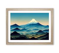 Timeless Japanese Mountains Framed Wall Art Print A2 Oak | Ready to Hang, Premium Gi Paper, Fade-Resistant Inks, Securely Packaged, UK Made