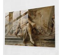 Timeless Michelangelo Glass Art - Michelangelo, Glass Art, Classical Mythology, Timeless Beauty, 18" x 12"
