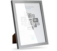 Timeless Modern MDF Grey Picture Frame for 18 x 24 cm Small Photos and Pictures Includes Acrylic Glass Protector Suitable as a Table Stand and for the Wall, Portrait or Landscape Format