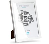 Timeless Modern MDF White Picture Frame for 18 x 24 cm Small Photos and Pictures Includes Acrylic Glass Protector Suitable as a Table Stand and for the Wall, Portrait or Landscape Format