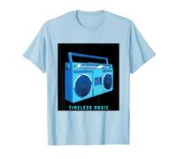 Timeless Music Boom Box Radio 90's T-Shirt, Men, Baby Blue, Small