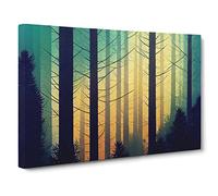 Timeless Pine Tree Forest Canvas Wall Art Print Ready to Hang, Framed Picture for Living Room Bedroom Home Office Décor, 30x20 Inch (76x50 cm)