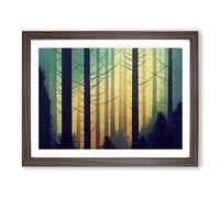 Timeless Pine Tree Forest Framed Print | A2 Walnut Framed Wall Art | Ready to Hang | Modern Floral Picture | Living Room Bedroom Lounge Office