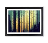Timeless Pine Tree Forest Framed Print | A4 Black Framed Wall Art | Ready to Hang | Modern Floral Picture | Living Room Bedroom Lounge Office