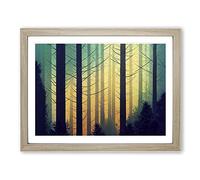 Timeless Pine Tree Forest Framed Print | A4 Oak Framed Wall Art | Ready to Hang | Modern Floral Picture | Living Room Bedroom Lounge Office