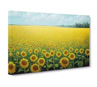 Timeless Sunflower Field Canvas Wall Art Print 30x20 Inch