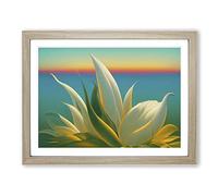 Timeless Tropical Flowers H1022 Framed Print for Living Room Bedroom Home Office Décor, Wall Art Picture Ready to Hang, Oak A2 Frame (64 x 46 cm)