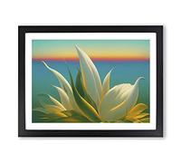 Timeless Tropical Flowers H1022 Framed Print for Living Room Bedroom Home Office Décor, Wall Art Picture Ready to Hang, Black A4 Frame (34 x 25 cm)