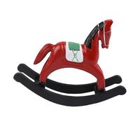 Timeless Wooden Rocking Horse Decor Item with Retro Visual Language and Thoughtful Artisan Execution (Red)