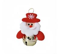 Timeless Xmas Tree Bell Ornament Iron Frame with Decorative Plastic Balls for Holiday Cheer (Santa Claus A)