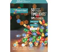 Timelights Battery Operated 5 m - 50 LED Fairy String Lights Indoor & Outdoor Use Multi Coloured