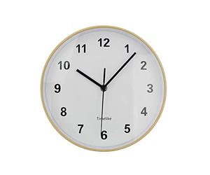 Timelike Wooden Round Wall Clock Silent & Non-Ticking Retro Wall Clock Operated for Living Room Bedroom Kitchen