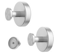 TIMEMEET 2PCS Black Suction Cup Hooks Stainless Waterproof,Suction Hooks for Bathroom,No Drill Suction Heavy Duty Hooks,Wreath Hook,Suitable for Bathroom Shower Towel Kitchen Glass Doors (Silvery)