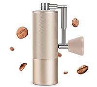 TIMEMORE C2 Fold Hand Coffee Grinder, Stainless Steel Burr Manual Coffee Grinder with Foldable Handle for Espresso to French Press, Gold