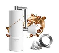TIMEMORE Coffee Grinder Manual Stainless Steel Conical Burr Coffee Grinder with Foldable Handle, Chestnut C3S PRO Internal Adjustable Setting Capacity 20g for Pour Over French Press Coffee White