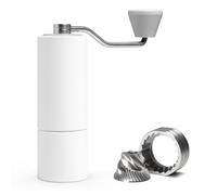 TIMEMORE Manual Coffee Grinder with Stainless Steel Conical Burr Coffee Grinder Chestnut C2 Internal Adjustable Setting Capacity 20g Pour Over Coffee for Travel, Camping, Home White