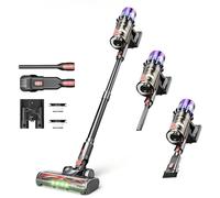 TIMENIL V22 cordless vacuum cleaner 40 kPa suction power, 40minute runtime, touchscreen operation, wall mounted charging, freestanding design, suitable for Hard Floors and Carpet (black)