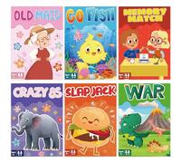 Timenued Card Games,Go Fish, Old Maid, Memory Match, Crazy Eights, Slap Jack, War, 6 Decks