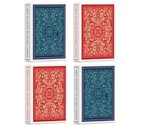 Timenued Playing Cards 4 Pack,Plastic Waterproof Playing Cards Bulk for Adults,4 Decks of Poker Cards Professional Set,Wide Poker Size Regular Index(2 Blue+ 2 Red)