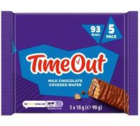 Timeout Wafer Milk Chocolate Bar 5PK 13 x 90G "Taste The Sweetness In Every Bite" Twisty Treat, Special For Easter Christmas,Birthday