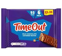 Timeout Wafer Milk Chocolate Bar 6PK 13 x 108G Tasty Treat Gift Hamper "Deliciousness that brings a smile" Treat For All Occasions