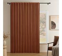 Timeper Burnt Orange Pleat Back Tab Velvet Curtains W104 x L84 inches 1 Panel, Room Darkening Solid Home Decor Curtains for Bedroom Living Dining Room Thermal Insulated Luxury Super Soft Window Drapes
