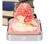 Timepiece Calendar 2026, 3D Acrylic Sticky Notes, Sakuras Tree Creative Artsy Memo Pad, 253 Notes Calendar Paper Carving Sculpture for School Home Office