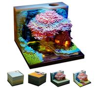 Timepiece Calendar 2026-3D Memo Pad with Paper Carving Art, 8.5x8.5x7cm Tear-Away Notepad, Office Decoration