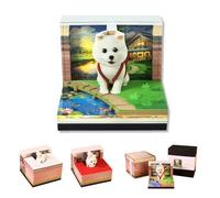 Timepiece Calendar,3d Calendar 2026,3d Desk Calendar 2026,Art Memo Pad,A White Little Dog Carrying A Backpack,Suitable For Office, Home,School,As A Gift,Decoration Or Study Planning