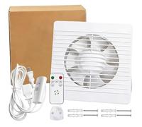 Timer Bathroom Extractor Fan - Check Valve & Timed Shutoff for Double Moisture Defense,Silent Extractor Fan 40dB 25W,Fits 4 Inch 100-110mm Cutout for Toilet,Window/Wall Mounting (Remote + 2.5m Cord)